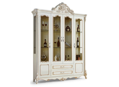 Vitrine Schränke Vitrinen Holz Luxus Wohnzimmer Möbel Schrank Barock