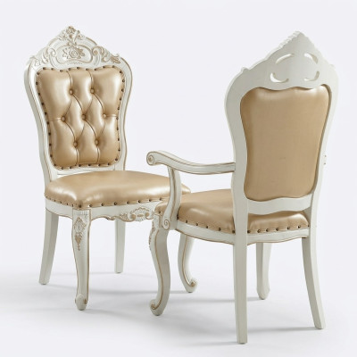 Klassischer Essszimmer Stuhl Möbel Lehnstuhl Barock Sessel Design Stühle
