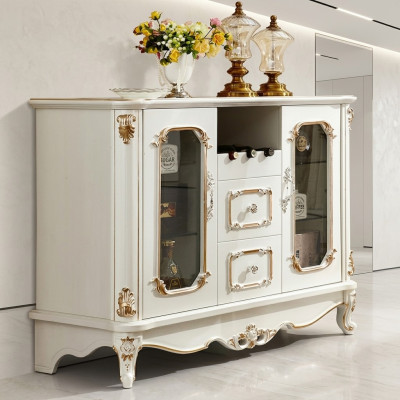 Klassisches Sideboard Glasschrank Kommode Möbel Vitrine Schrank Barock