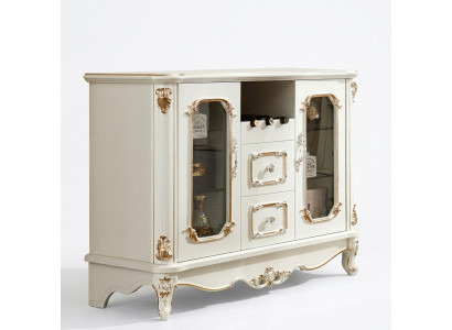 Klassisches Sideboard Glasschrank Kommode Möbel Vitrine Schrank Barock