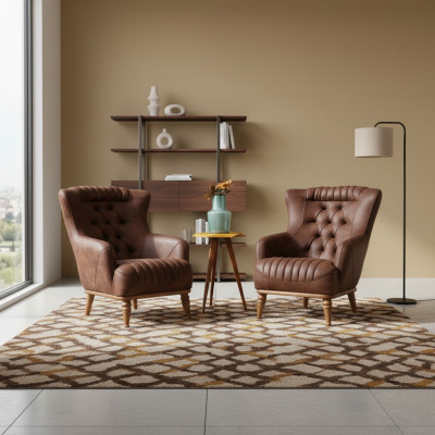 Luxus Möbel Design Sessel Modern Design Sessel Braun Wohnzimmer Neu