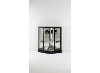 Vitrine Schwarz Glasschrank Design Klassische Schrank Luxus Holz Möbel Vitrinen
