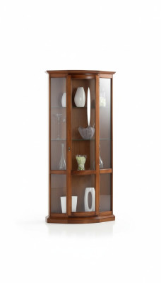 Klassische Braun Vitrine Französischer Stil Möbel Kommode Anrichte Glasschrank