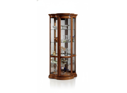 Vitrinen Glas Schrank Braun Vitrine Wohnzimmer Holz Anrichte Luxus Möbel Italien