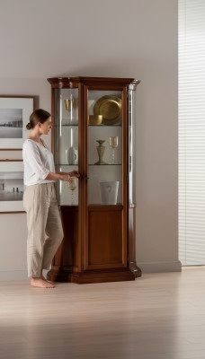 Vitrine Glasschrank Braun Luxus Italienische Möbel Vitrinen Schränke Wohnzimmer
