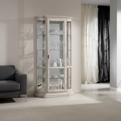 Vitrine Glasschrank Weiß Luxus Italienische Möbel Vitrinen Schränke Wohnzimmer