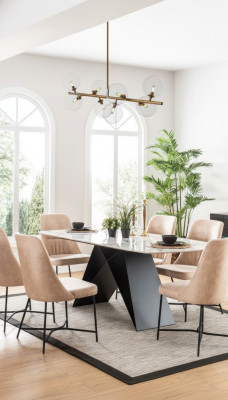 Essgarnitur Essgruppe Möbel Gruppe Esszimmer Esstisch 6x Stuhl Garnitur 7tlg