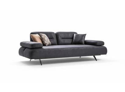 xxl Sofa 4 Sitzer Couch Wohnzimmer Polster Sitz Garnitur Leder Grau Textil