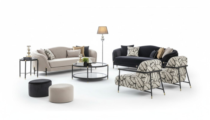 Sofagarnitur 3+3+1+1 Sitz Set Design Sofas Polster Couchen Modern Sofa Neu