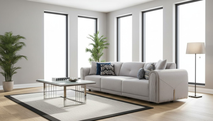 Luxus Sofa 4 Sitz Stoff Wohnzimmer Modernes Design Sofas Polster Couchen