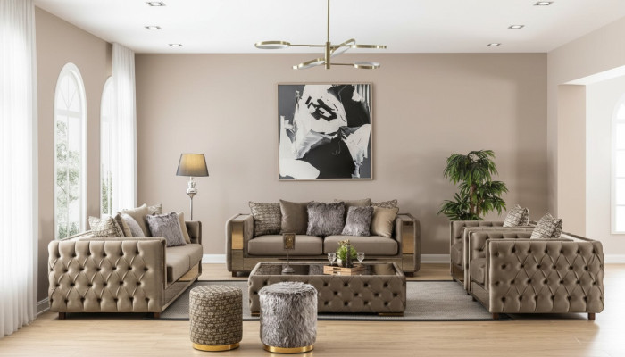 Sofagarnitur Chesterfield Set 3+3+1+1 Sitzer Sofa Couch Garnitur Design Couchen