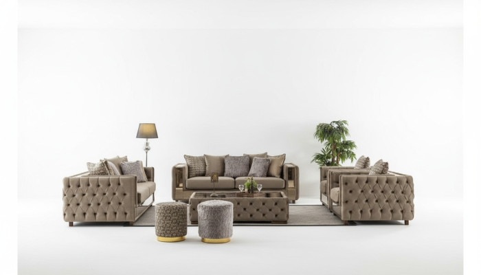 Sofagarnitur Chesterfield Set 3+3+1+1 Sitzer Sofa Couch Garnitur Design Couchen