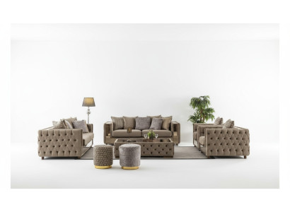 Sofagarnitur Chesterfield Set 3+3+1+1 Sitzer Sofa Couch Garnitur Design Couchen