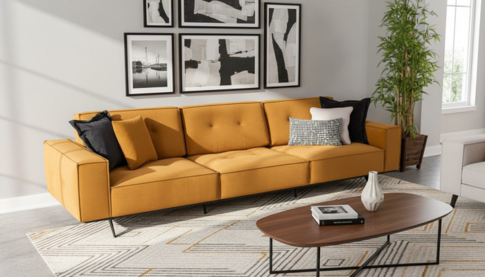 Sofa Couch Viersitzer Möbel Couchen Polster Sofas Textil Stoff Einrichtung