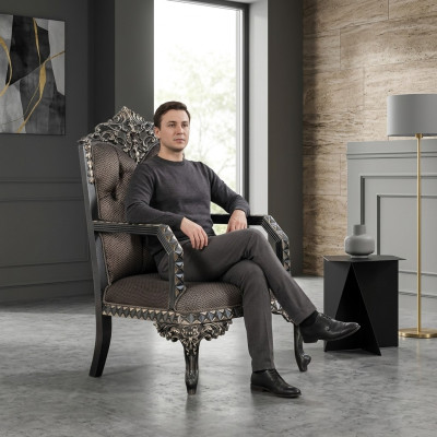 Sessel Klassisch Einsitzer luxus Sessel Einrichtung Wohnzimmer Sofa 1 Sitzer
