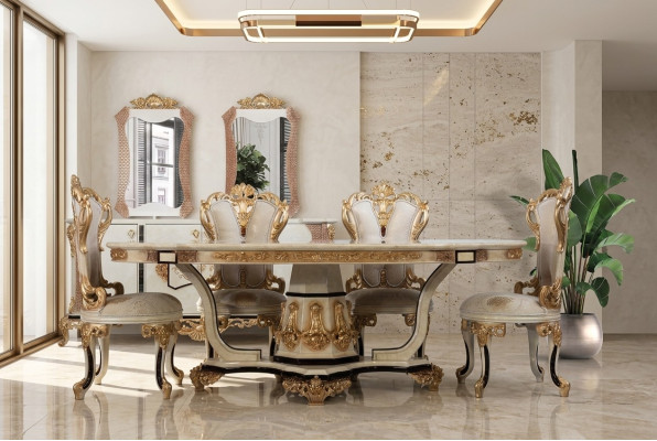 Klassischer Luxus Tisch Holz Tische Barock Rokoko Antik Stil Ess Wohn Zimmer neu