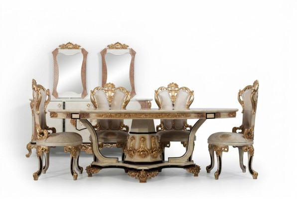 Klassischer Luxus Tisch Holz Tische Barock Rokoko Antik Stil Ess Wohn Zimmer neu
