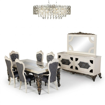 Esstisch Essgruppe Klassischer Tisch Esszimmer Set 7tlg Set Stuhl 6x Stühle neu