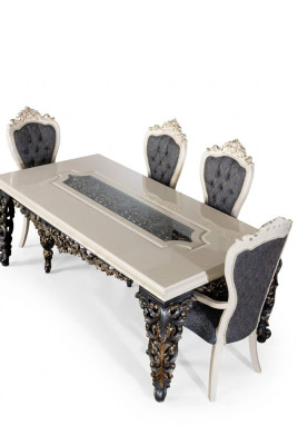 Esszimmer Stuhl Sessel Set 2x Stühle mit Armlehnen + 2x Stühle Luxus Sessel Neu