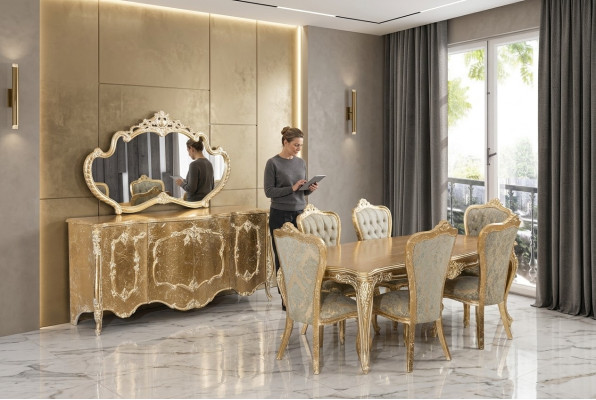 Esszimmer 6x Stuhl Garnitur Set Stühle Neu Essgarnitur Essgruppe Luxus Möbel