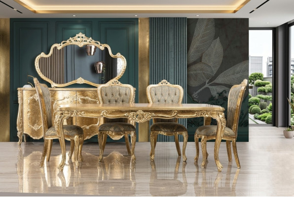 Barock Antik Stil Esstisch Tisch Echtes Holz Klassische Designer Tische Rokoko