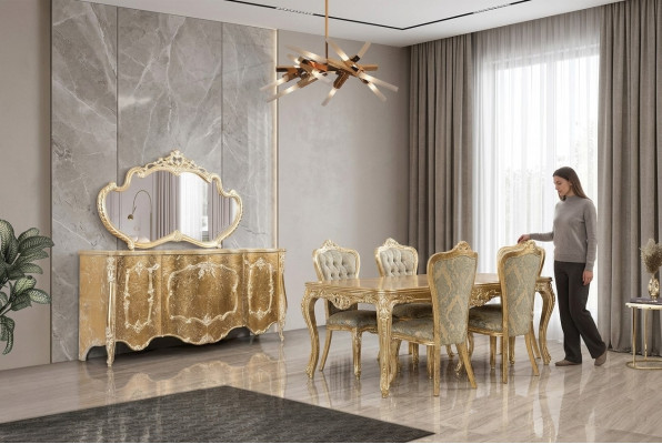 Esszimmer Esstisch 6x Stühle Tisch Luxus Tische Klassische Ess Gruppe Set 7tlg.