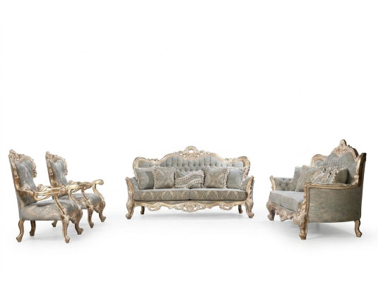 Chesterfield Sofagarnitur 3+3+1+1 Sitz Couchtisch Klassische Sofa Polster Sitz