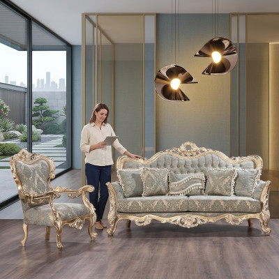 Sofagarnitur Klassische Luxus Sofas Sessel Wohnzimmer set 3+1 Sitz Chesterfield