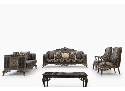Sofa Chesterfield Designer Gruppe 5tlg.Set Sofagarnitur 3+3+1+1 Sitz Couchtisch
