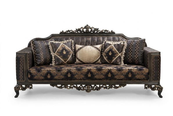 Chesterfield 3 Sitzer Designer Sofa Luxus Polster Sofas Couchen Stoff Textil Neu