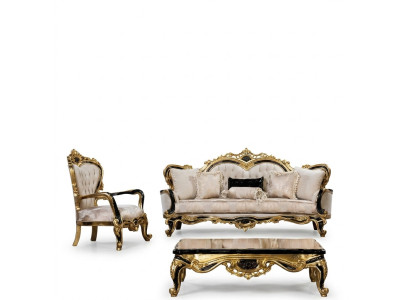 Sofagarnitur Klassische Luxus Sofas Sessel Wohnzimmer set 3+1 Sitz Chesterfield