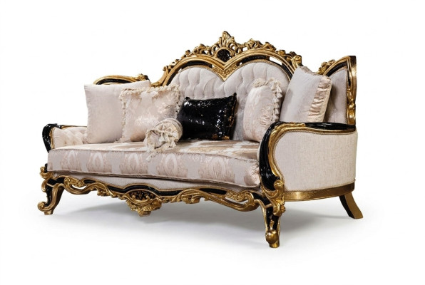 Chesterfield 3 Sitzer Designer Sofa Luxus Polster Sofas Couchen Stoff Textil Neu