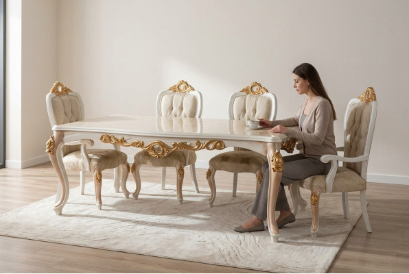 Tisch Klassischer Luxus Holz Tische Barock Rokoko Antik Stil Ess Wohn Zimmer