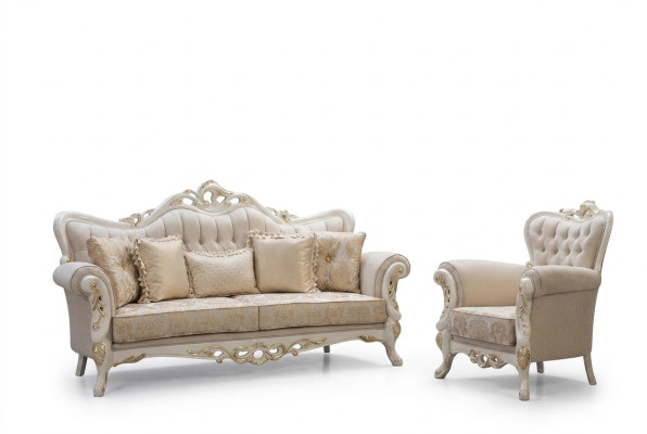 Sofagarnitur 3+1 Sitzer Set Design Sofa Polster Couchen Couch Klassischer Luxus