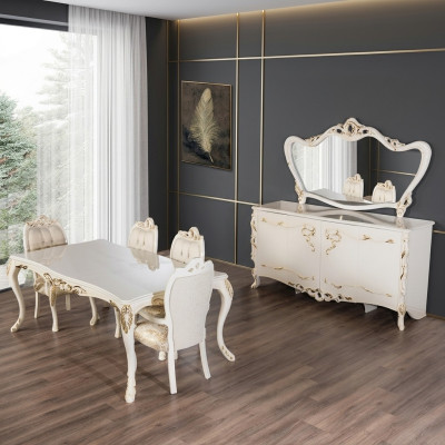 Esszimmer Set Tisch + 4 Stühle Esszimmerstuhl Sets Tische Gruppe Garnitur 5 tlg.