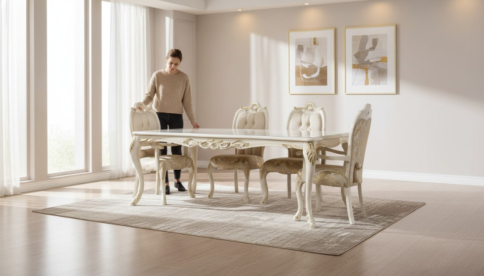 Klassischer Esstisch Beige Design Tisch Holz Tische Möbel Wohnzimmer