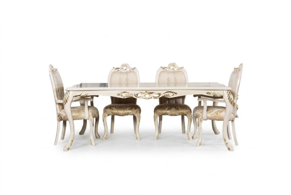 Klassischer Esstisch Beige Design Tisch Holz Tische Möbel Wohnzimmer