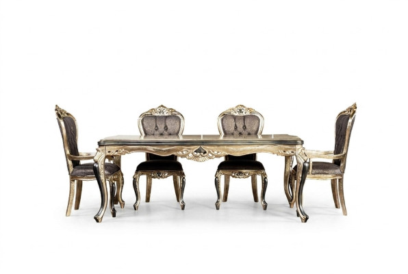 Klassischer Esstisch Tisch Barock Tische Esstische Holztisch 208x108 cm