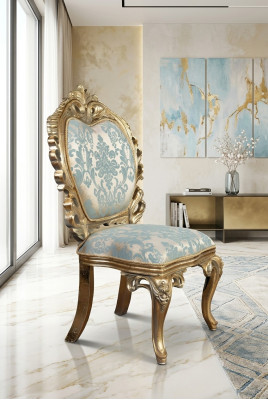 Esszimmer Lehnstuhl Polsterstuhl ohne Armlehne Luxus Sessel Stühle Wohnzimmer