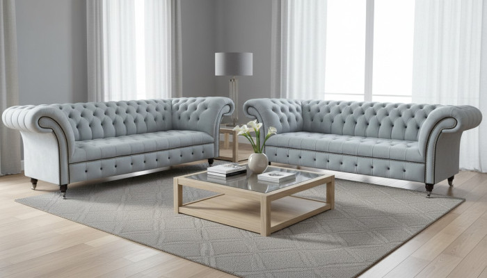 Designer Wohnzimmer Set 2x 3 Sitzer Sofas Luxus Wohnzimmer Set Möbel