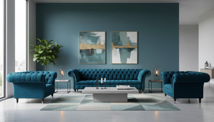 Sofa Couch Textil Polster Sitz 2+1+1 Sitzer Garnitur Design Sofas
