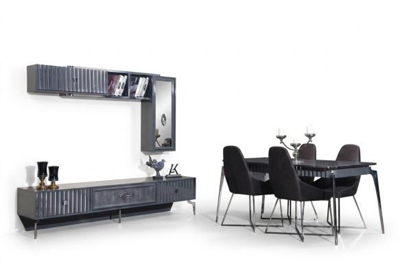 Esstisch 6x Stuhl Gruppe Tisch Möbel 8tlg. Set Esszimmer Garnitur