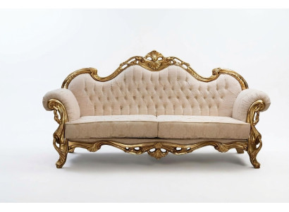 Sofa 3 Sitz Stoff Dreisitzer Sofas Luxus Wohnzimmer Chesterfield Barock