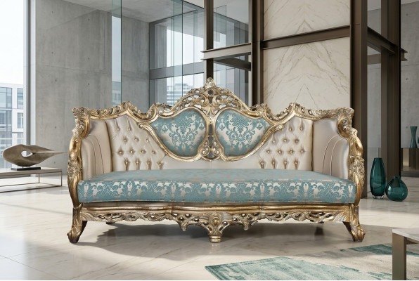 Sofa 3 Sitzer Designer Sofa Luxus Polster Sofas Couchen Stoff Textil Neu