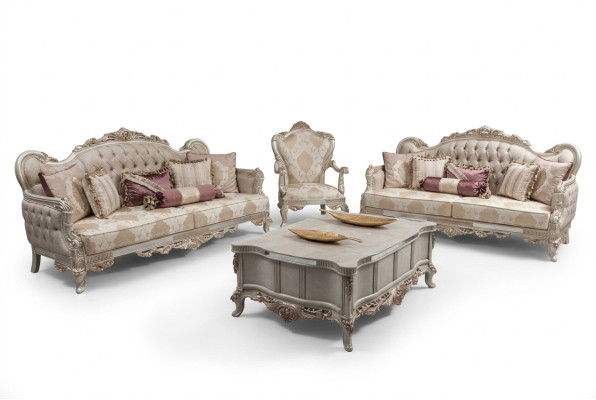 Sofa Set Barock Rokoko Möbel Wohnzimmer Sitzgarnitur Polster 4tlg. Neu
