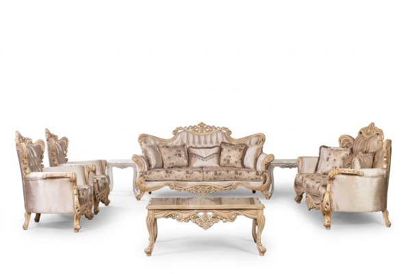 Sofagarnitur Couch Set Sofa Sessel Polster Möbel Couchtisch 5tlg. Neu