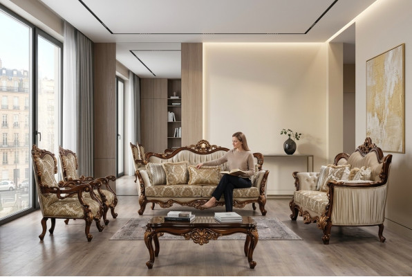 Chesterfield Sofagarnitur Couch Set mit Couchtisch Sofa Polster 5tlg.