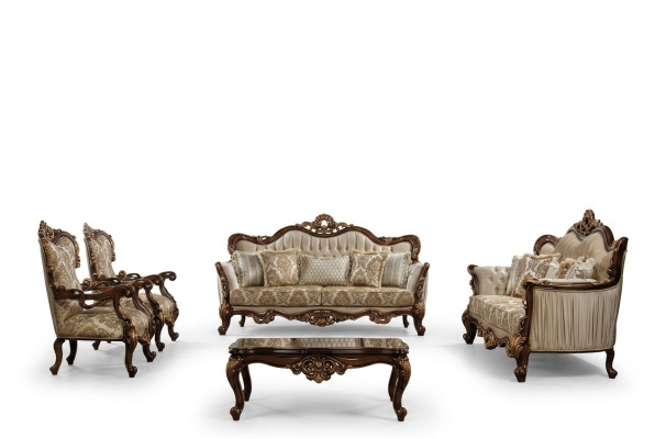 Chesterfield Sofagarnitur Couch Set mit Couchtisch Sofa Polster 5tlg.