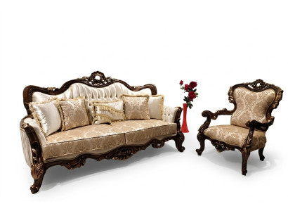 Klassische Sofagarnitur Wohnzimmer Sofa Couch Möbel einrichtung 3+1 Sitz