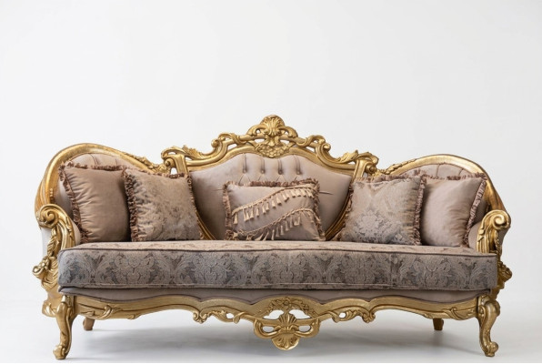 Dreisitzer Couch Polster Möbel Klassisches Sofa Französische Einrichtung